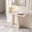 Milan Travertine Beige Marble Console Table thumbnail 2