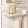 Milan Travertine Beige Marble Console Table thumbnail 3