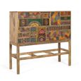 Holi Natural Mango Wood Hand Painted Multi Drawer Console Table thumbnail 2