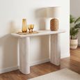 Bern Pedestal White Washed Oak Fluted Console Table thumbnail