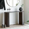 Bibione Console Table - Oval - Curved Panel Legs - Dark Brown