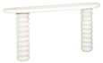 Bloomstone White Lime Plaster Curved Console Table