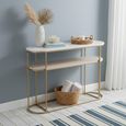 Buxton Console Table - Oval - White Marble and Gold