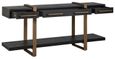Cambon Dark Oak and Brass Large Console Table