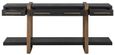 Cambon Dark Oak and Brass Large Console Table