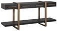Cambon Dark Oak and Brass Large Console Table