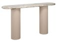 Coronel Beige Curved Console Table with Fluted Base