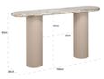 Coronel Beige Curved Console Table with Fluted Base