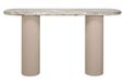 Coronel Beige Curved Console Table with Fluted Base