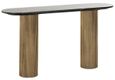 Dayton Black Marble Top Console Table with Gold Fluted Base