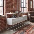 Industrial Console Table - White - Glass and Metal