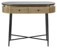 Ironville Brass Ribbed 2 Drawer Curved Console Table