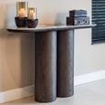 Langford Console Table - Oval - Brown - Ceramic and Oak