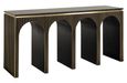 Les Arcs Brushed Gold Ribbed Console Table