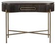 Luxor Brushed Brass Ribbed 1 Drawer Curved Console Table