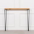 Rustic Pine Wood Tall Console Table - Hairpin Legs