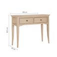 Toulon Console Table - 2 Drawer - Oak