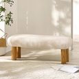 Freya Bench - White Boucle Fabric