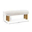 Freya Bench - White Boucle Fabric