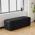 Alea Hall Bench - Black Velvet Fabric