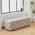 Alea Hall Bench - Mink Velvet Fabric
