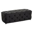 Alea Hall Bench - Black Velvet Fabric