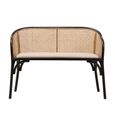 Cebu Bench - Black Beech Wood with Beige Fabric
