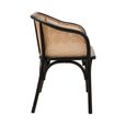 Cebu Bench - Black Beech Wood with Beige Fabric
