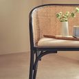 Cebu Bench - Black Beech Wood with Beige Fabric
