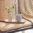 Cebu Bench - Black Beech Wood with Beige Fabric