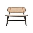 Cebu Bench - Natural Elm Wood with Beige Fabric