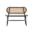Cebu Bench - Natural Elm Wood with Beige Fabric