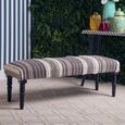 Cefena Bench - Grey and White Patterned Fabric