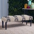Cefena Bench - Moroccan - White and Black Fabric