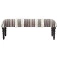 Cefena Bench - Grey and White Patterned Fabric
