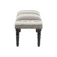 Cefena Bench - Grey and White Patterned Fabric