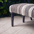 Cefena Bench - Grey and White Patterned Fabric