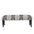 Cefena Bench - Moroccan - White and Black Fabric