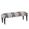 Cefena Bench - Moroccan - White and Black Fabric
