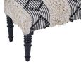Cefena Bench - Moroccan - White and Black Fabric