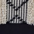 Cefena Bench - Moroccan - White and Black Fabric with Backrest