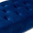 Clarence Bench - Blue Velvet Fabric - with Button Tufted Design