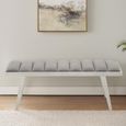 Gilden Bench - Grey Fabric with Silver Splayed Legs