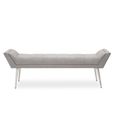 Gilden Bench - Grey Fabric with Silver Angular Legs