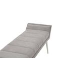 Gilden Bench - Grey Fabric with Silver Angular Legs