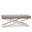 Gilden Bench - Grey Fabric with Silver Cross Base
