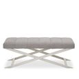Gilden Bench - Grey Fabric with Silver Cross Base