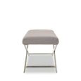Gilden Bench - Grey Fabric with Silver Cross Base