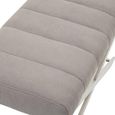 Gilden Bench - Grey Fabric with Silver Cross Base