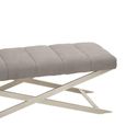 Gilden Bench - Grey Fabric with Silver Cross Base